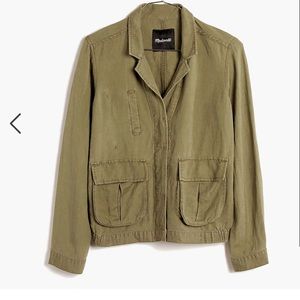 Madewell League lightweight cargo linen blend Green jacket‎ S